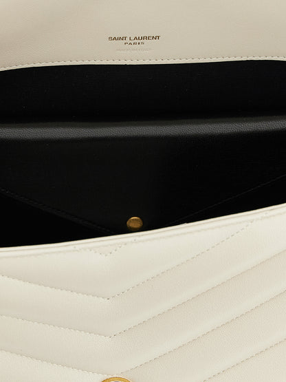 Bolso de hombro Saint Laurent de piel de cordero beige