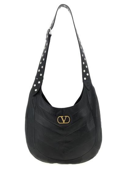 Bolso de hombro Valentino Garavani negro de piel de cordero