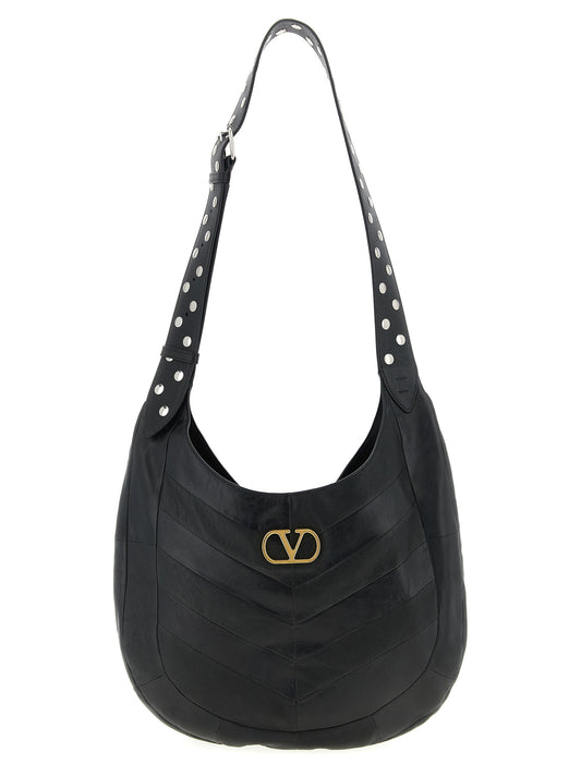 Bolso de hombro Valentino Garavani negro de piel de cordero