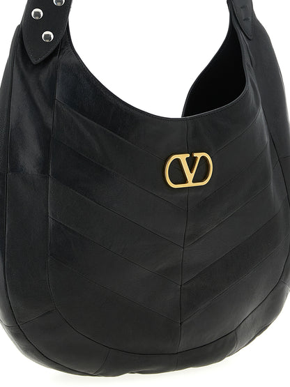 Bolso de hombro Valentino Garavani negro de piel de cordero