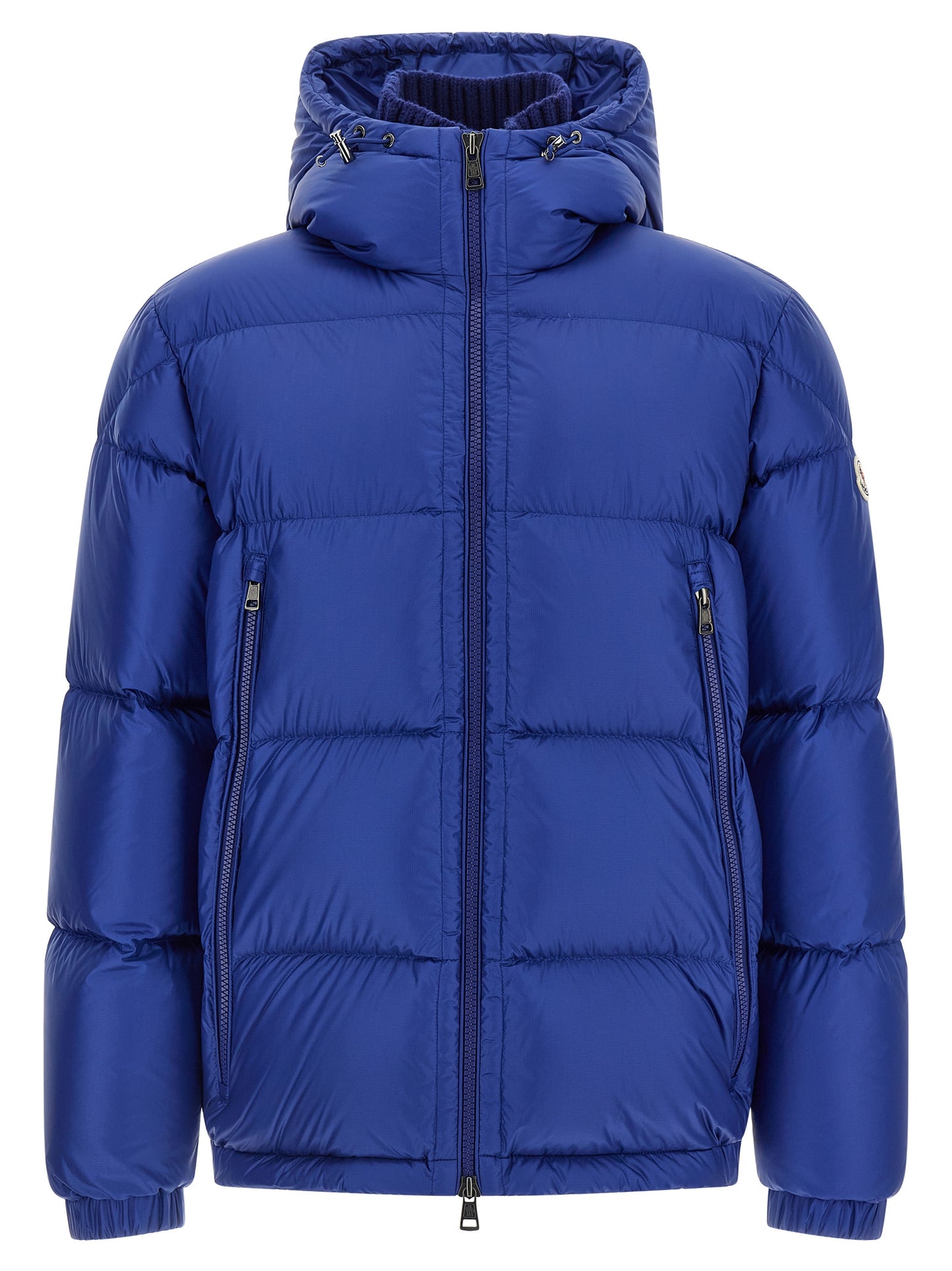 Chaqueta Moncler de poliamida azul de largo completo