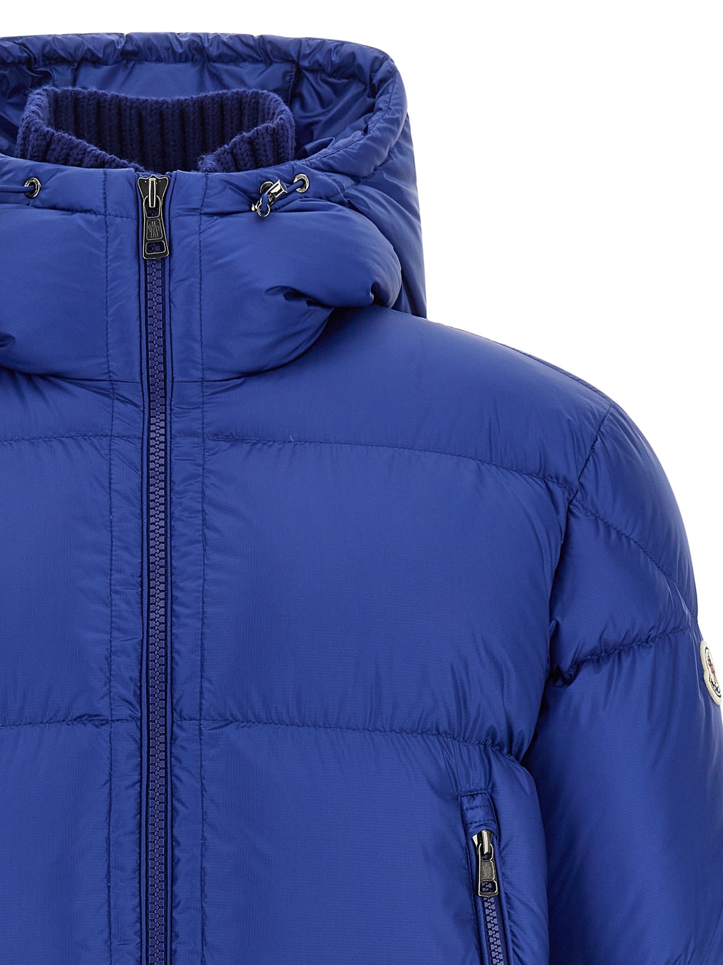 Chaqueta Moncler de poliamida azul de largo completo