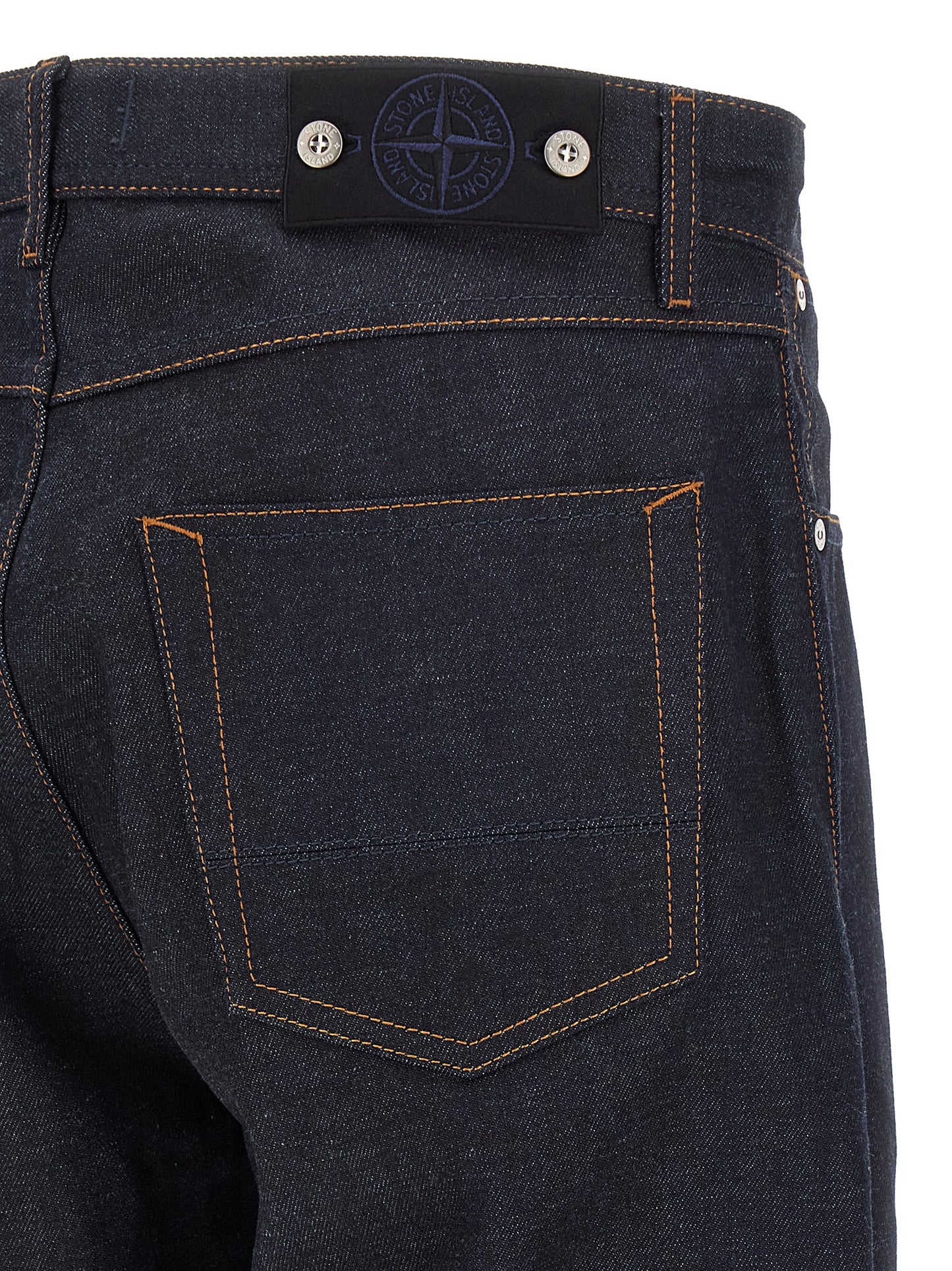 Jean droit Stone Island en coton bleu