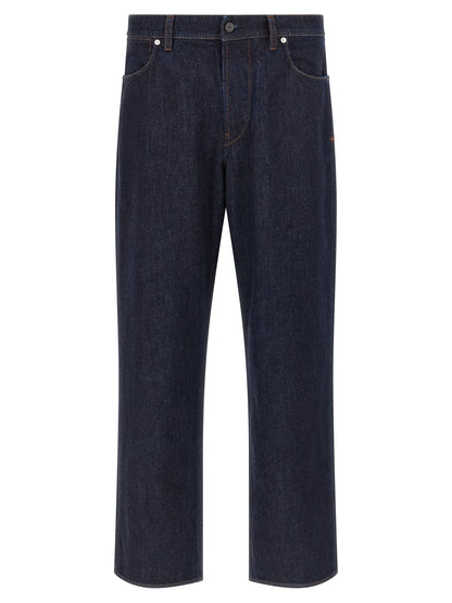 Jean droit Stone Island en coton bleu