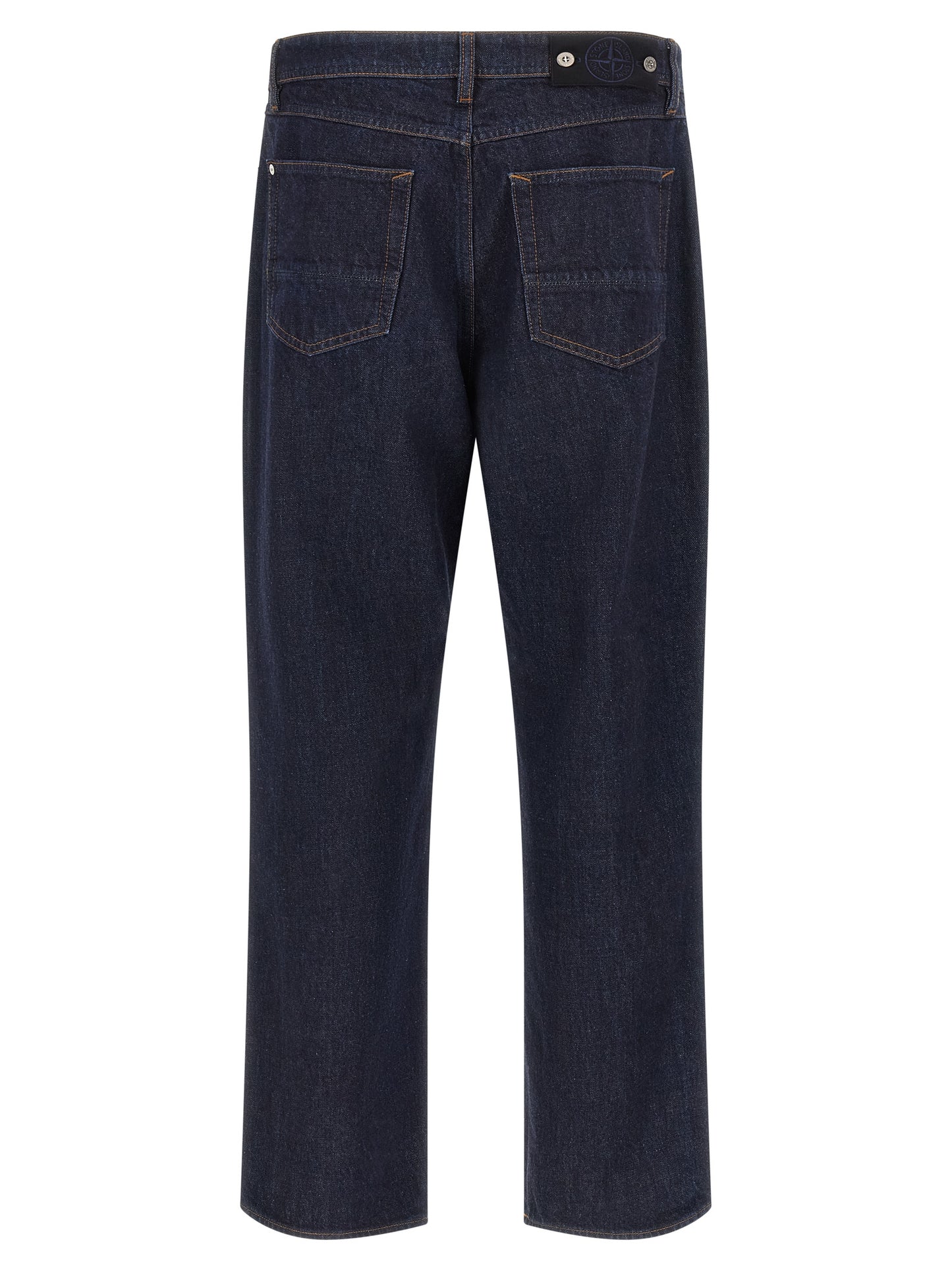 Jean droit Stone Island en coton bleu