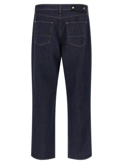 Jean droit Stone Island en coton bleu