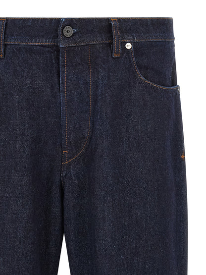 Jean droit Stone Island en coton bleu