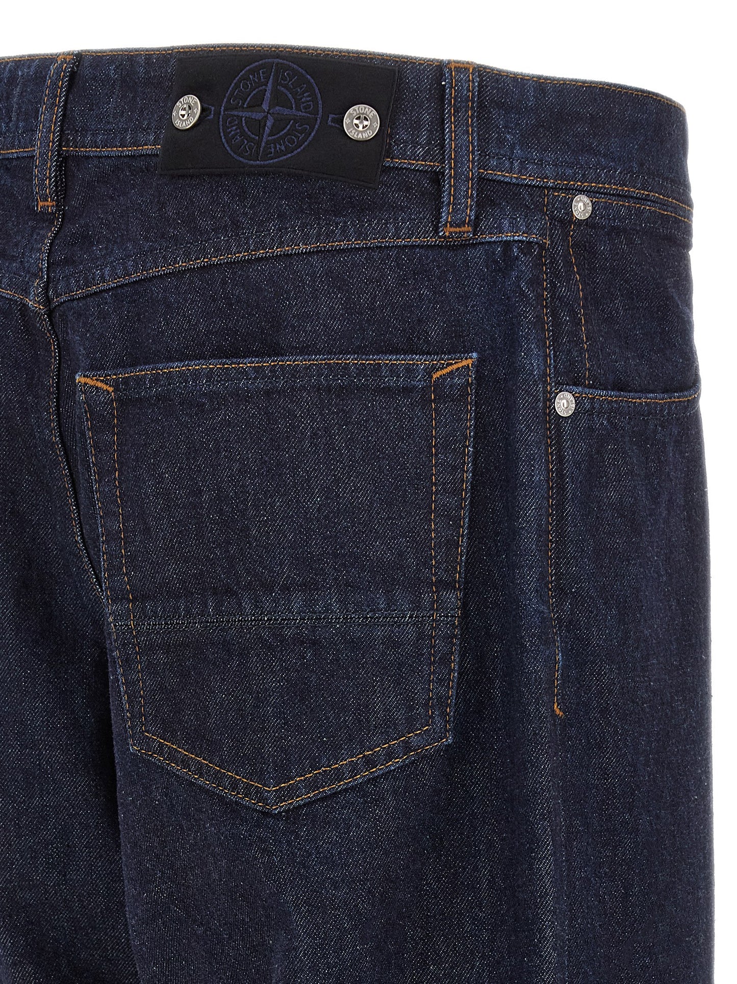 Jean droit Stone Island en coton bleu