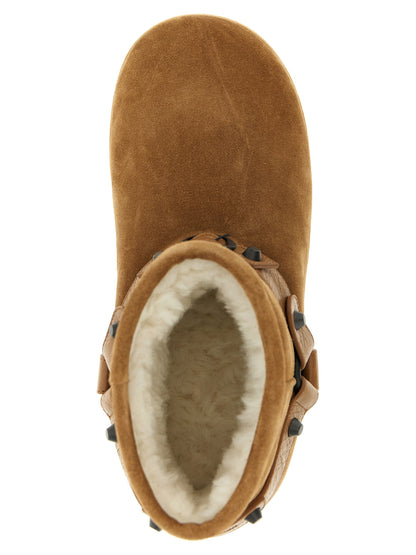 Balenciaga Botas Tobilleras De Piel De Becerro Beige