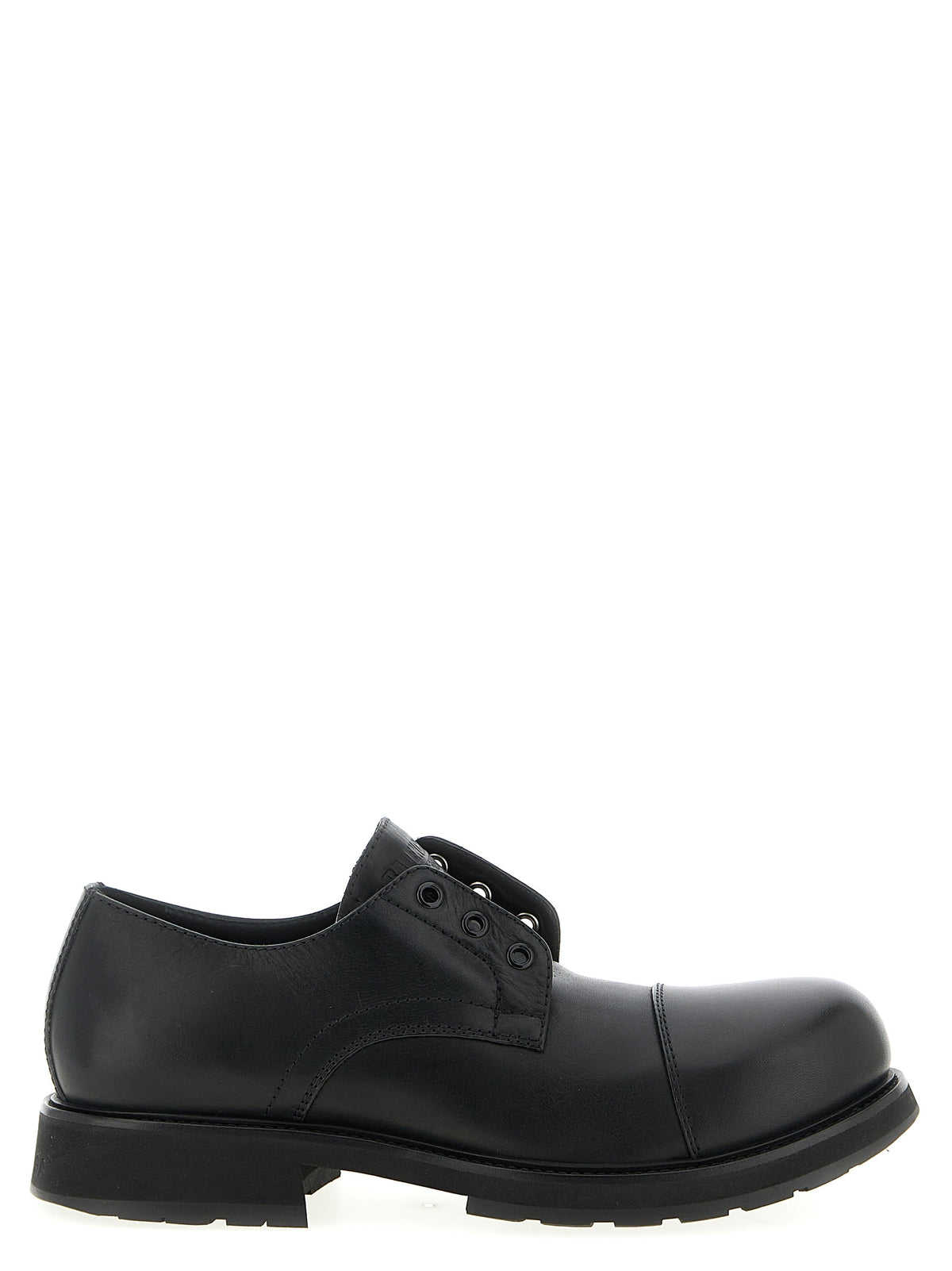Balenciaga Black Bull Leather Derby Truck Slip-On Loafers