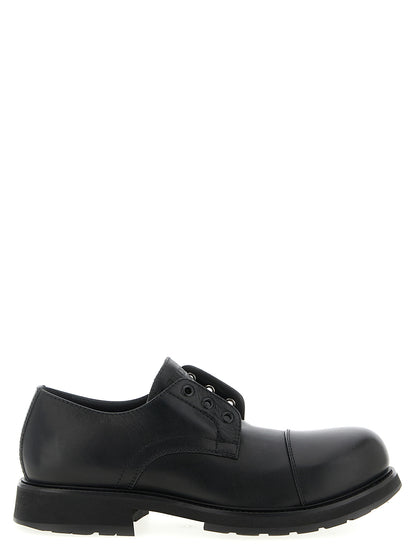 Balenciaga Black Bull Leather Derby Truck Slip-On Loafers