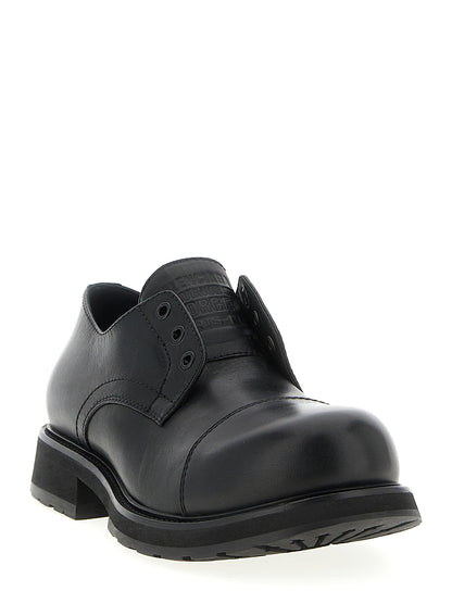 Balenciaga Black Bull Leather Derby Truck Slip-On Loafers