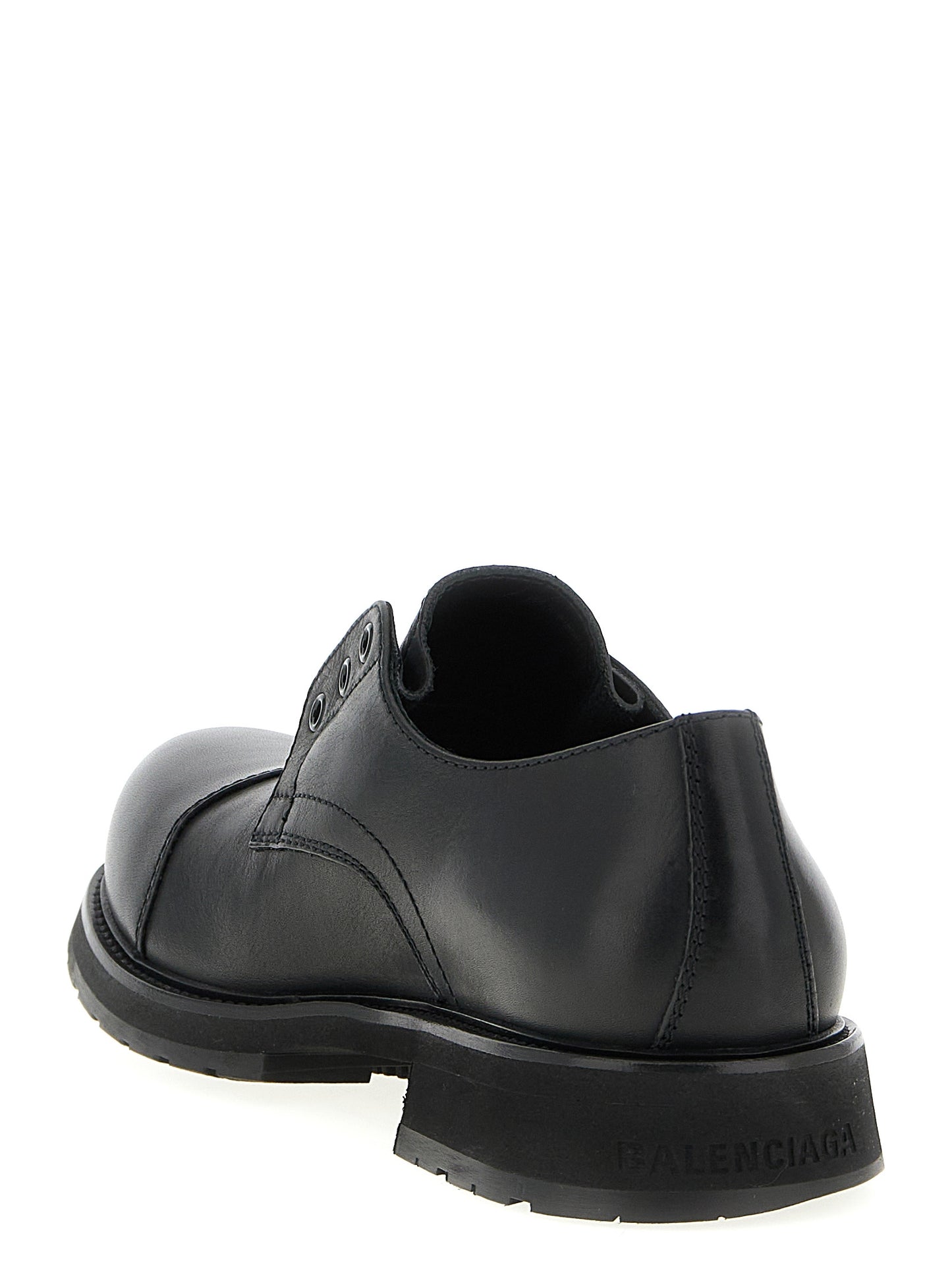 Balenciaga Black Bull Leather Derby Truck Slip-On Loafers