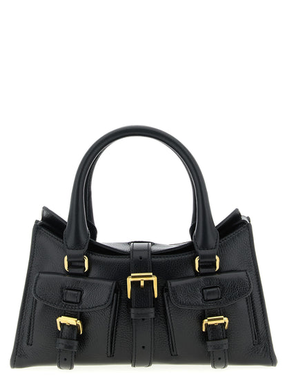 Sac à main en cuir de veau noir Mulberry