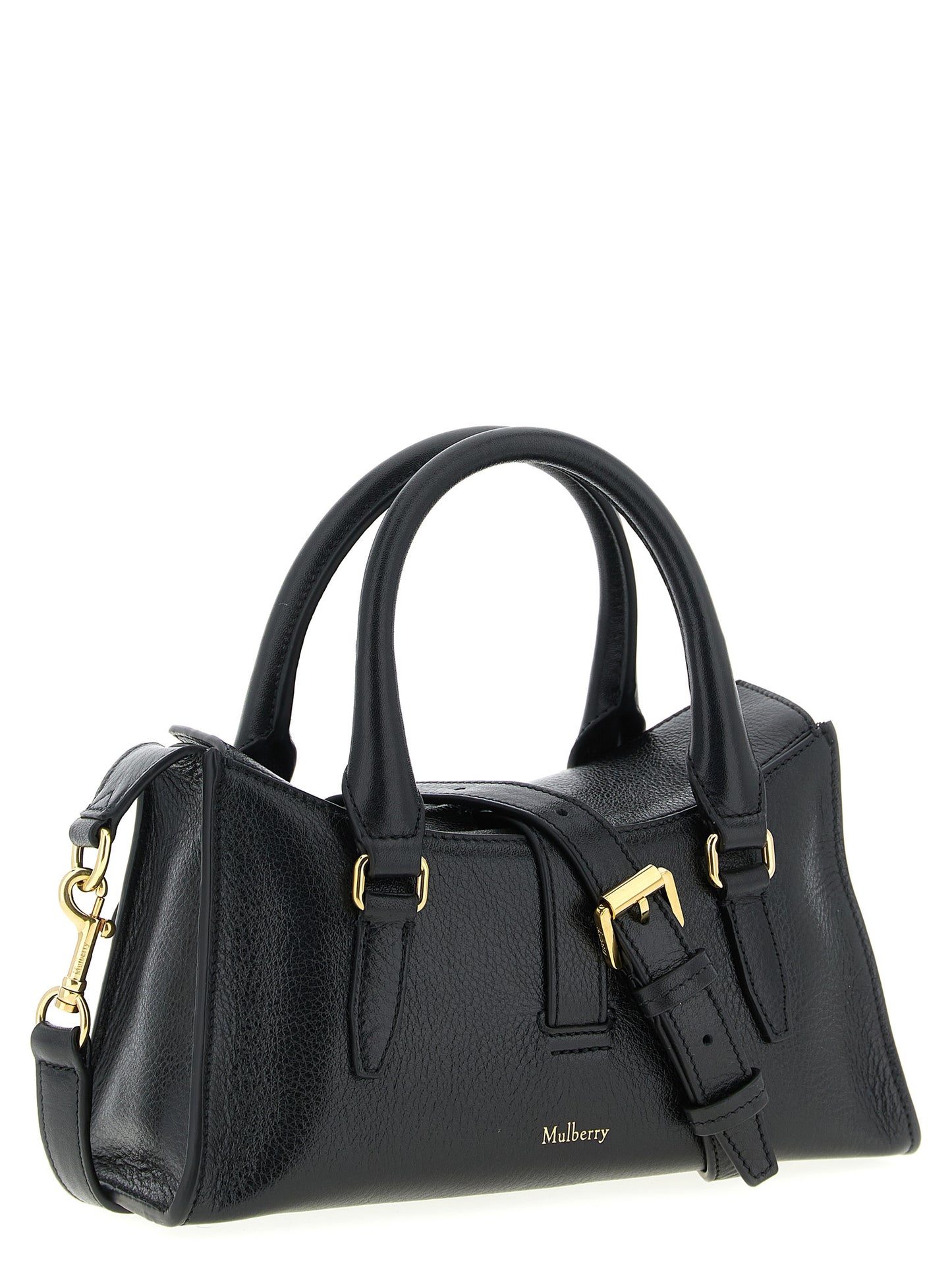 Sac à main en cuir de veau noir Mulberry