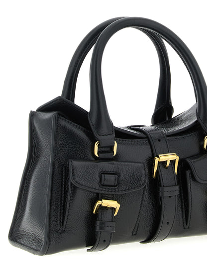 Sac à main en cuir de veau noir Mulberry
