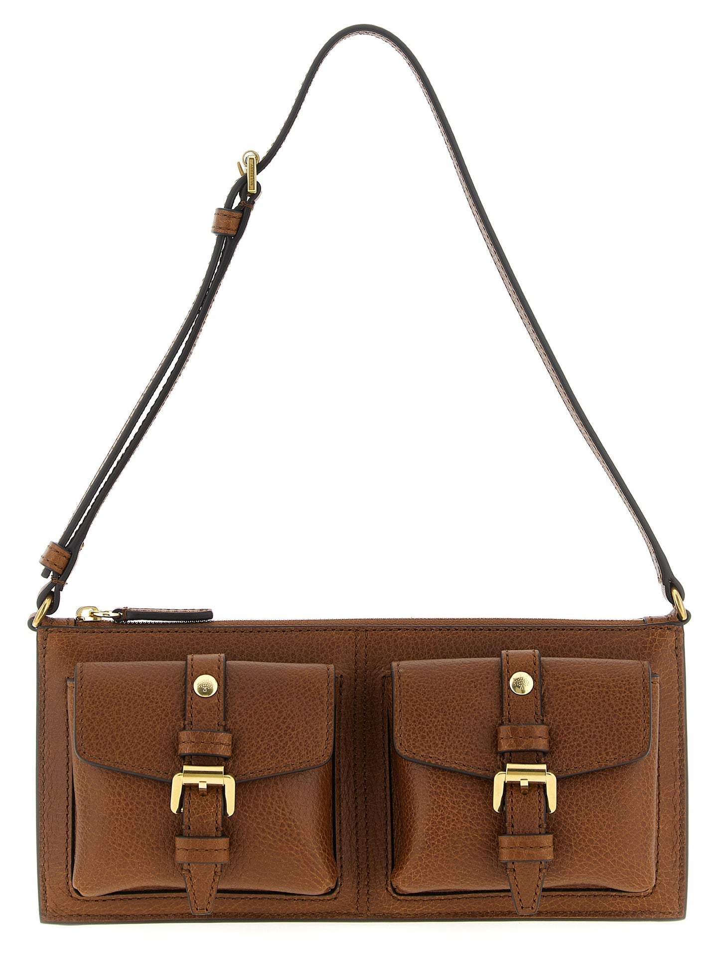 Bolso al hombro Mulberry de piel de becerro marrón