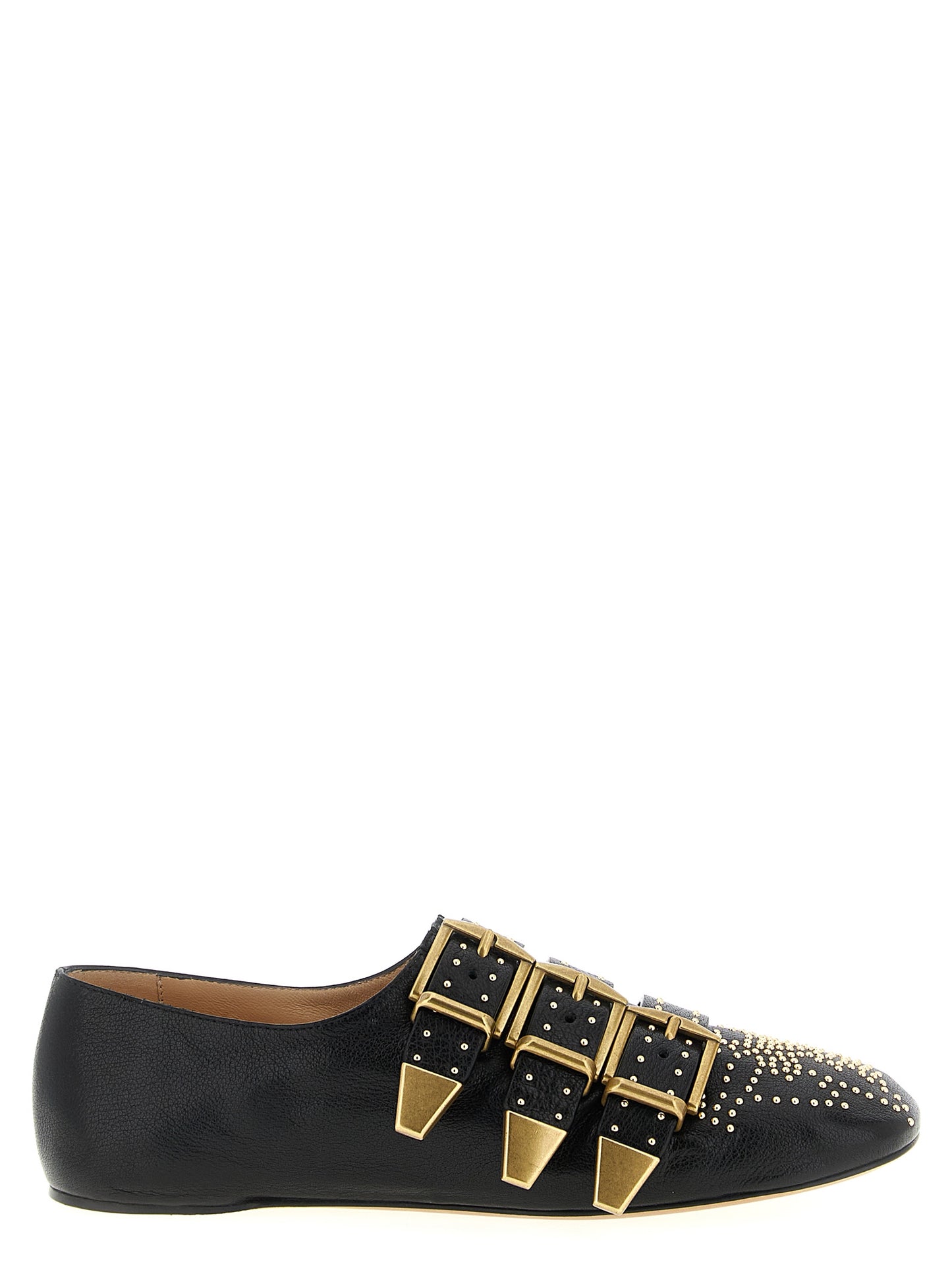 Chloé Ballerines en Cuir d'Agneau Noir Modèle Susanna