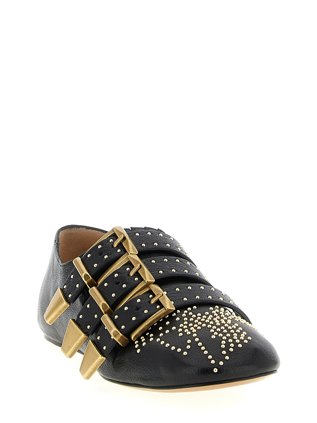 Chloé Ballerines en Cuir d'Agneau Noir Modèle Susanna