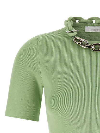 T-shirt bicolore en tissu Paco Rabanne