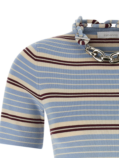 T-shirt textile bleu Paco Rabanne