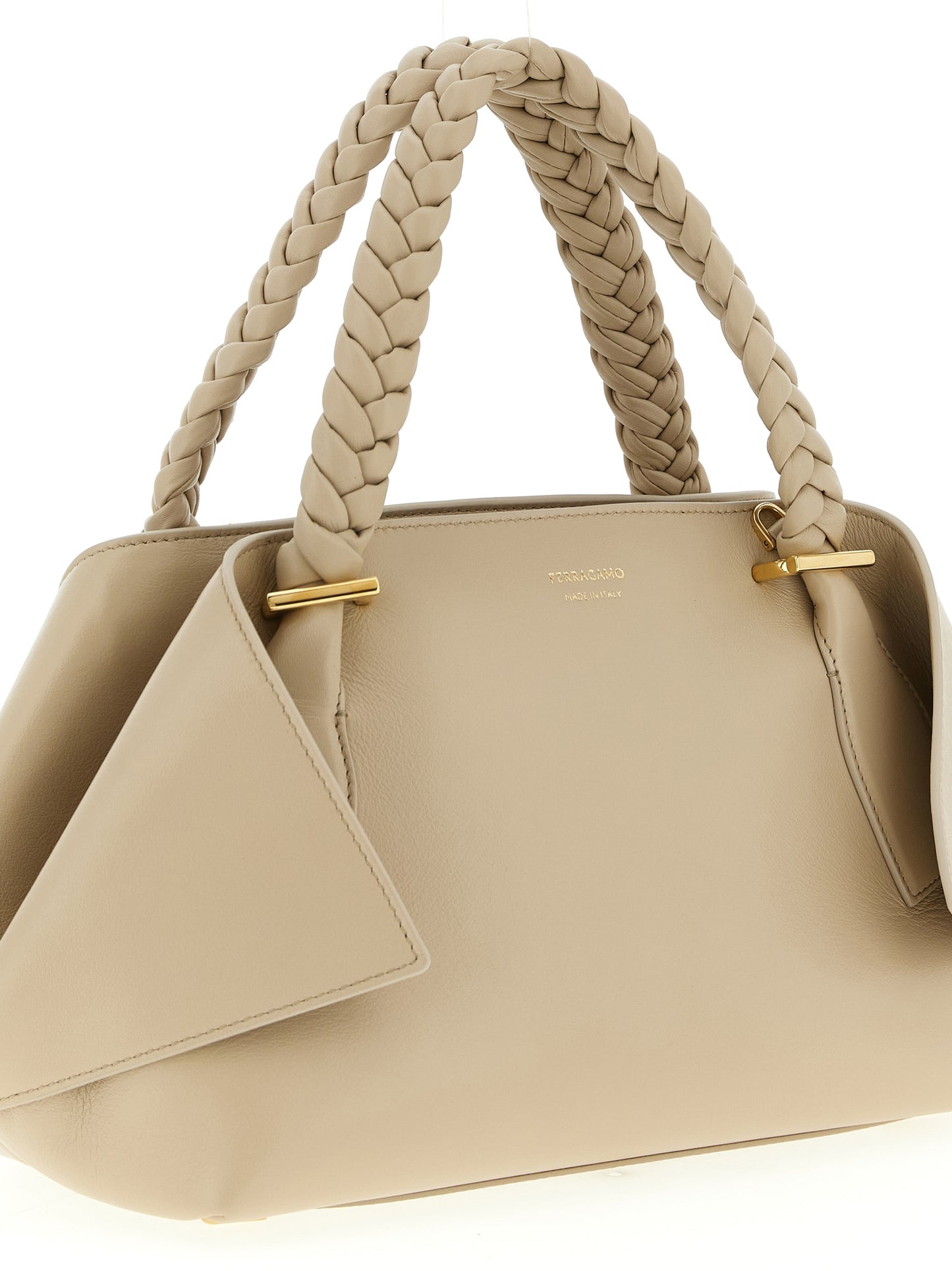 Bolso de mano Ferragamo de piel de becerro gris