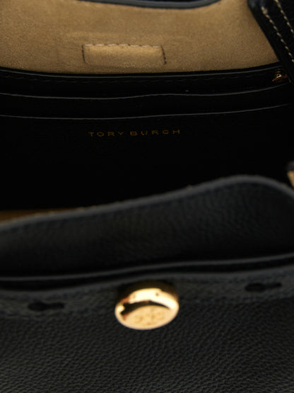 Bolso cruzado Tory Burch de piel de vaca negra