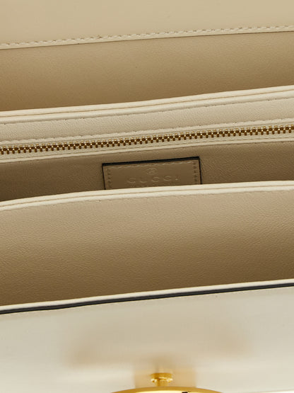 Bolso de hombro Gucci de piel de becerro blanco