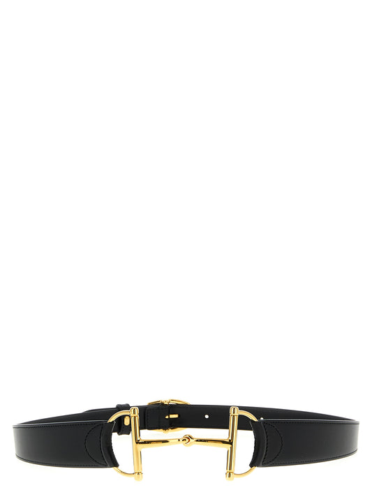 Cinturón Regular de Piel de Becerro Negra Gucci