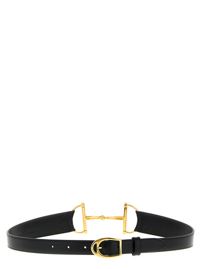 Cinturón Regular de Piel de Becerro Negra Gucci