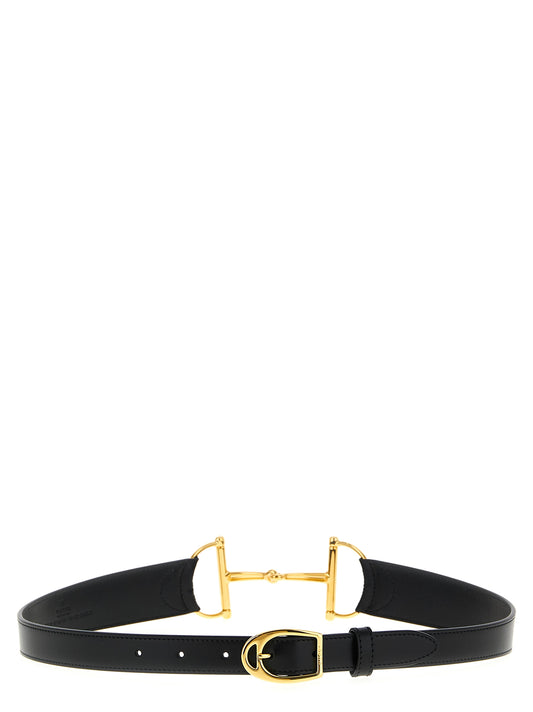 Cinturón Regular de Piel de Becerro Negra Gucci