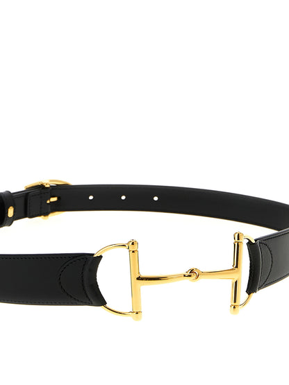 Cinturón Regular de Piel de Becerro Negra Gucci