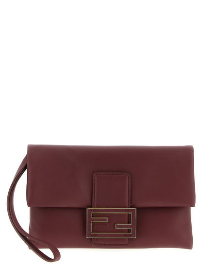 Fendi Sac fourre-tout en cuir d'agneau bordeaux