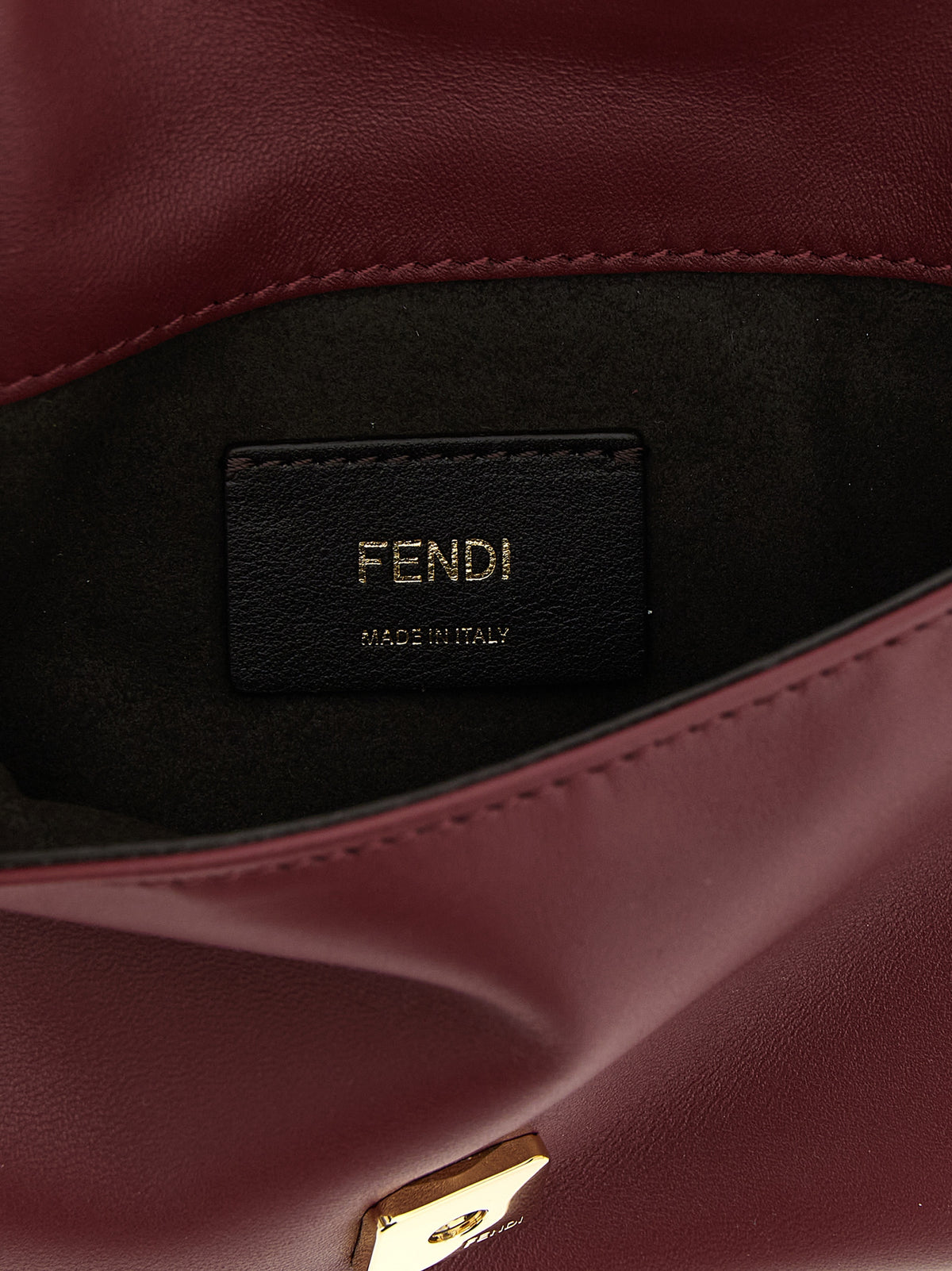 Fendi Sac fourre-tout en cuir d'agneau bordeaux