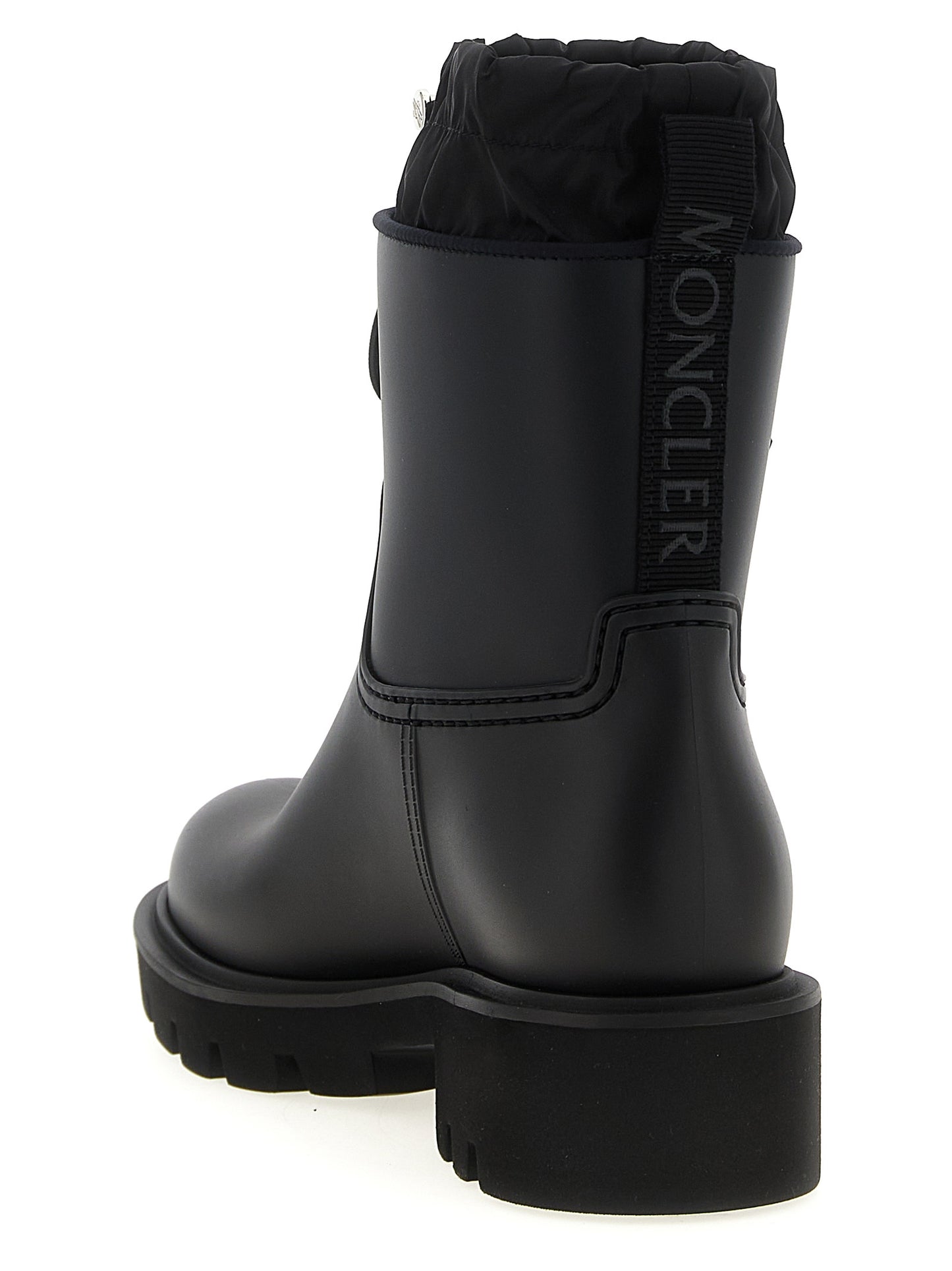 Bottines Moncler en PVC noir Kickstream imperméables