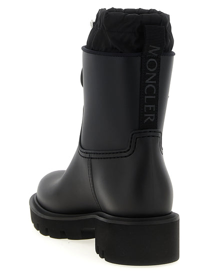 Bottines Moncler en PVC noir Kickstream imperméables