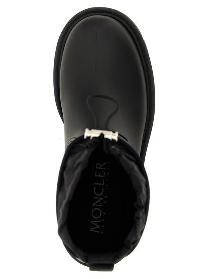 Bottines Moncler en PVC noir Kickstream imperméables