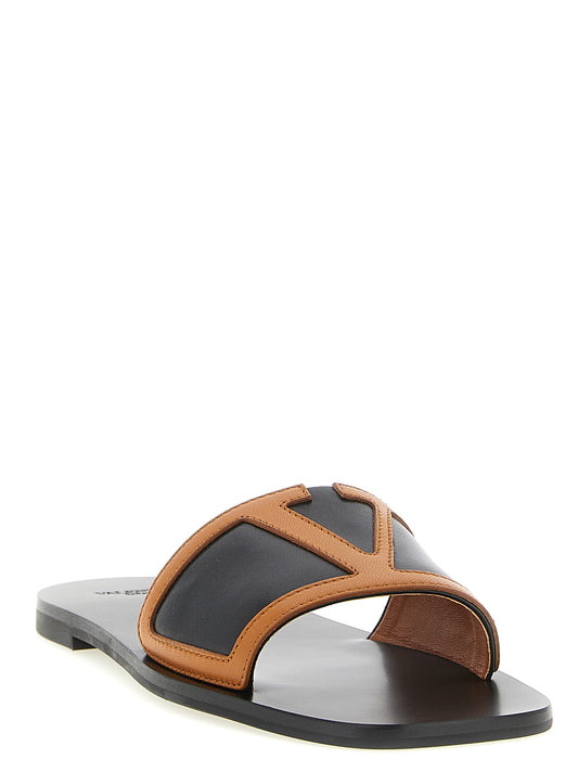 Sandalias Valentino Garavani de piel de cordero marrones
