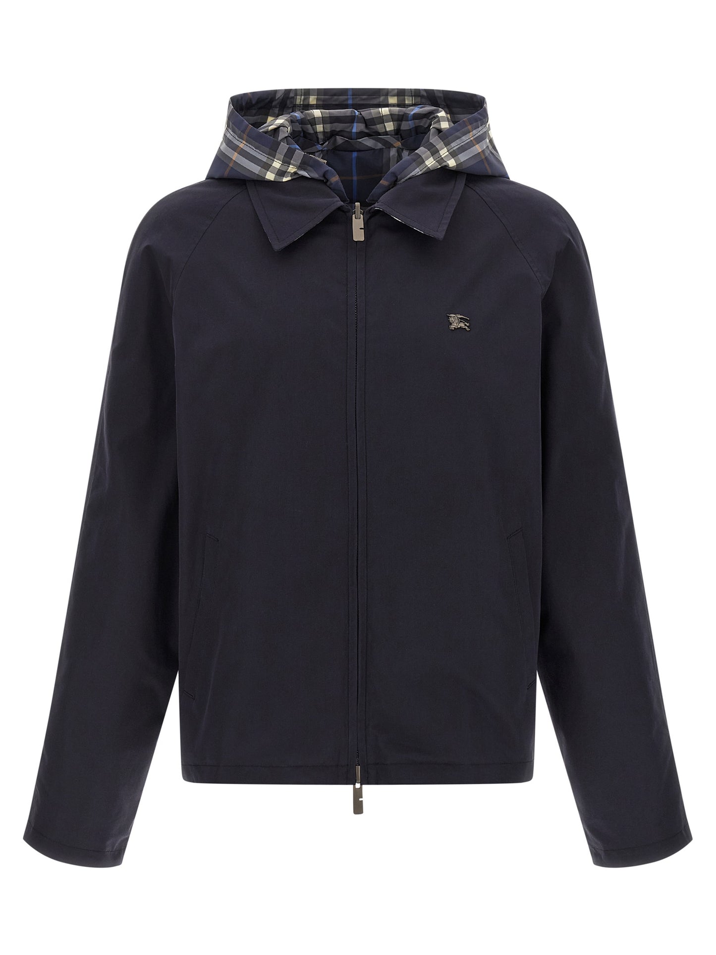 Chaqueta larga de algodón azul Burberry