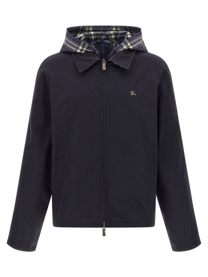 Chaqueta larga de algodón azul Burberry