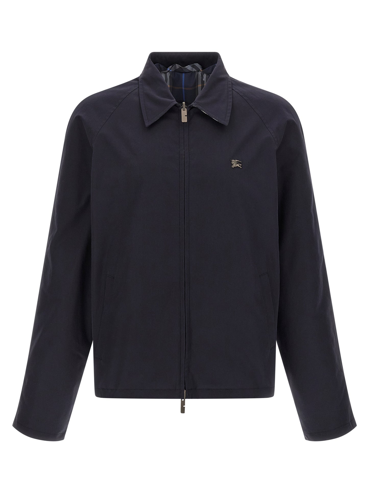 Chaqueta larga de algodón azul Burberry