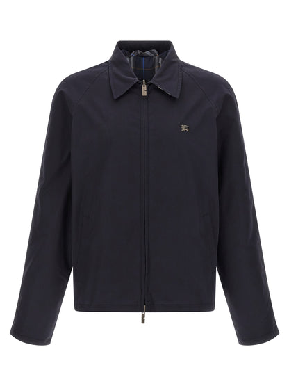 Chaqueta larga de algodón azul Burberry