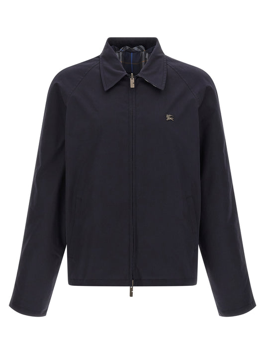 Chaqueta larga de algodón azul Burberry