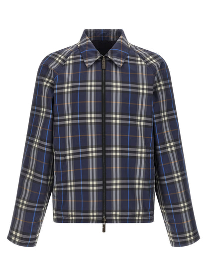 Chaqueta larga de algodón azul Burberry