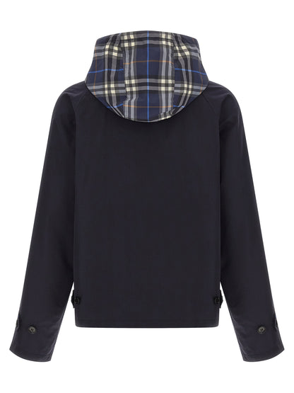 Chaqueta larga de algodón azul Burberry