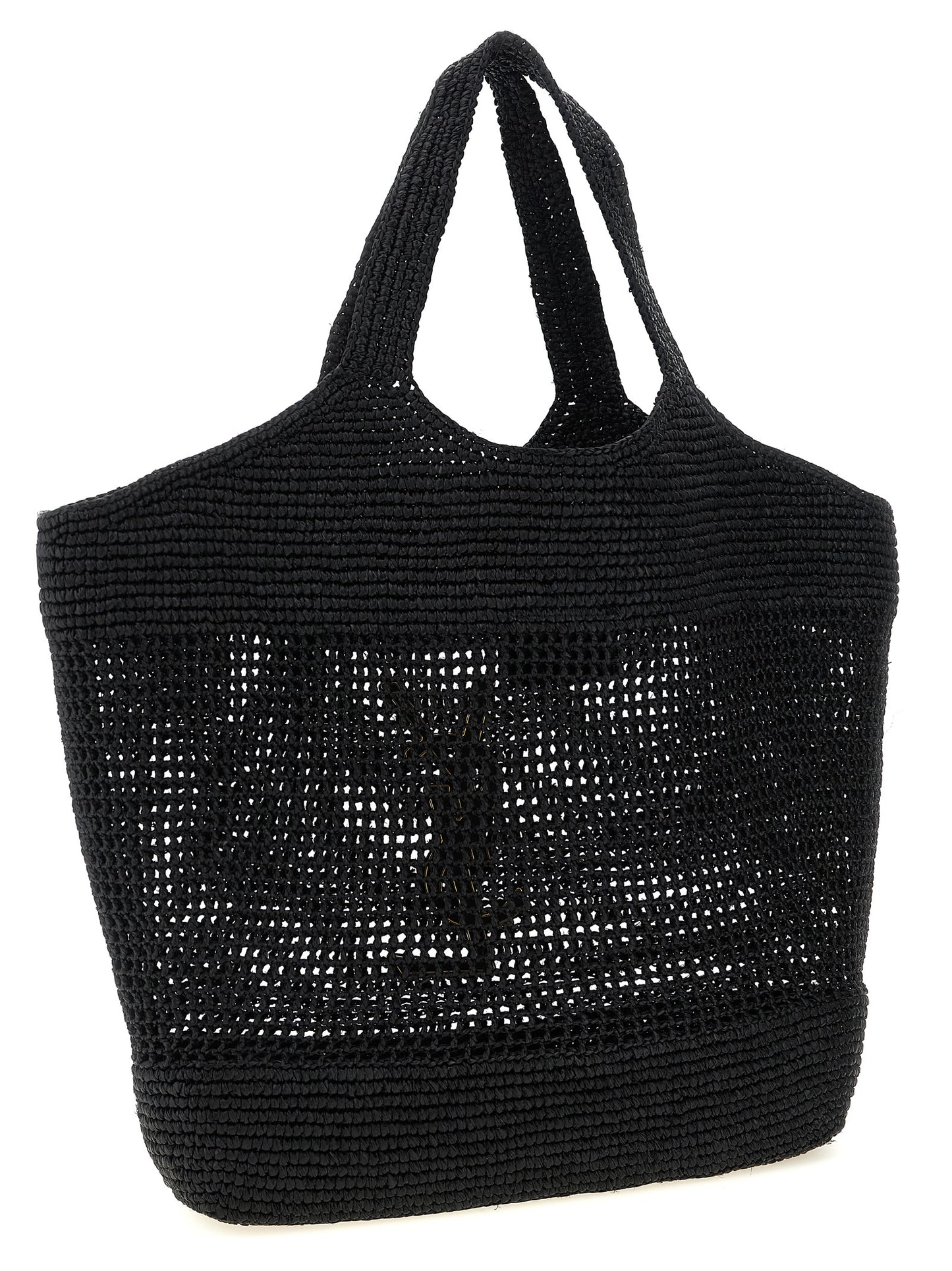 Bolso tote Saint Laurent de rafia negra