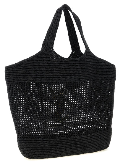 Bolso tote Saint Laurent de rafia negra