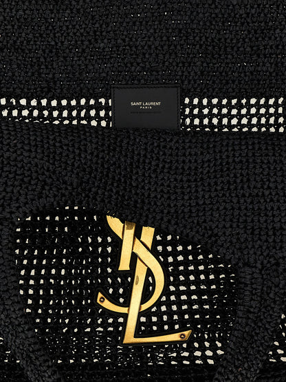 Bolso tote Saint Laurent de rafia negra
