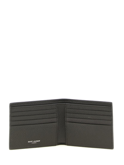 Portefeuille Saint Laurent en cuir de veau marron