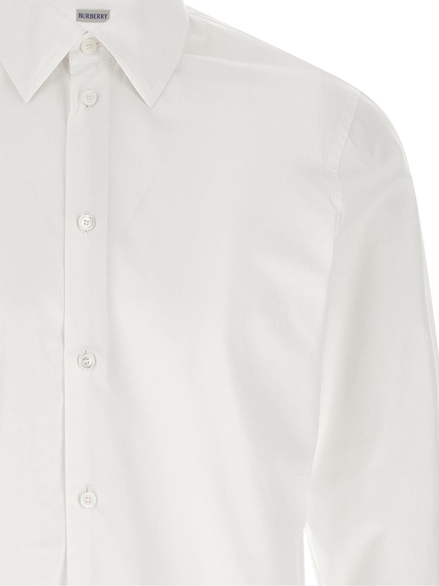 Burberry White Cotton Minimalist Style Blouse